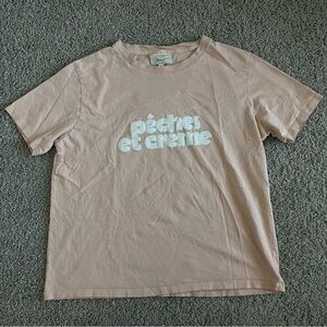 Sezane x Maddy Nye Peche Et Creme Short Sleeve Tee T Shirt